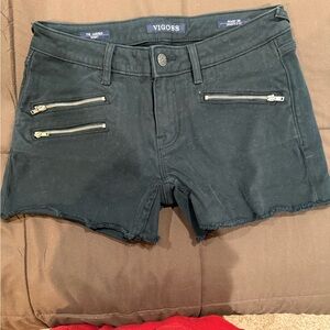 Vigoss Women's Dark Denim Shorts with Zipper Details